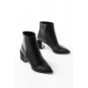 DNZ-410 Siyah Fermuarlı Topuklu Kadın Günlük Bot