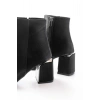 DNZ-410 Siyah Fermuarlı Topuklu Kadın Günlük Bot