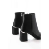 DNZ-410 Siyah Fermuarlı Topuklu Kadın Günlük Bot