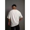 Erkek 24/1 Düz A Kalite Oversize Tshirt  Beyaz