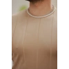 Erkek Bisiklet Yaka çizgi Desenli Ribanalı Kısa Kollu Tshirt