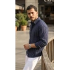 Erkek Çizgili Keten Gömlek