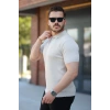 Erkek Fermuarlı Yakalı Kısa Kollu Tshirt