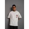 Erkek ırt Baskılı A Kalite Oversize Tshirt  Beyaz