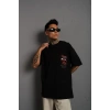 Erkek ırt Baskılı A Kalite Oversize Tshirt  iyah