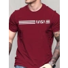 Erkek Kısa Kollu Nasa Baskı Basic Erkek Tshirt