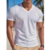 Erkek Kısa Kollu V Yakalı Viskon Tişört
