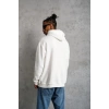 Erkek Oversize Kapüşonlu weatshirt – Beyaz Renk Üç İplik İçi Pamuklu Kanguru Cepli Baskılı Hoodie Rahat Kalıp Kışlık Günlük Kombinlere Uygun  Beyaz