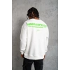 Erkek Oversize weatshirt – Beyaz Renk  Ön Ve ırt Baskılı, Üç İplik İçi Pamuklu Kumaş, Rahat Kalıp, Ribanalı Kışlık weat  Winagain Polizei erisi  Beyaz