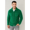 Erkek Pelüş Polar Hırka Gömlek – Yakalı, İlik Düğmeli, Göğüs Cepli, Yumuşak Dokulu Kışlık Regular Fit Rahat Günlük odel  Çimen Yeşili
