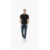 Erkek Pike Kumaş Düğmeli Yaka Regular Fit Günlük Kısa Kol Tişört Tshirt  iyah