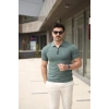 Erkek Polo Yaka Fermuar Detaylı Tişört