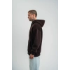 Erkek Premium Nakışlı Kapşonlu Sweatshirt Double Oversize Üç İplik Pamuklu  Siyah