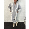 Erkek Premium Parçalı Eşofman Takım  Dik Yaka Fermuarlı weatshirt,  Gri