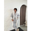 Erkek Premium Parçalı Eşofman Takım  Dik Yaka Fermuarlı weatshirt,  Gri