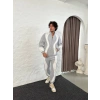 Erkek Premium Parçalı Eşofman Takım  Dik Yaka Fermuarlı weatshirt,  Gri