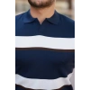 Erkek şerit Desenli Hemşire Yaka Kısa Kollu Tişört