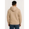 Erkek Üç İplik Kapüşonlu Tam Fermuarlı Kanguru Çepli weathirt Hoodie  Bej