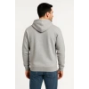 Erkek Üç İplik Kapüşonlu Tam Fermuarlı Kanguru Çepli weathirt Hoodie  Gri