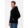 Erkek Üç İplik Kapüşonlu Tam Fermuarlı Kanguru Çepli weathirt Hoodie  iyah