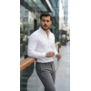 Erkek Uzun Kollu Rahat Keten Gömlek