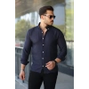 Erkek Uzun Kollu Regular ofya Keten Gömlek