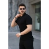 Erkek Viskon Kumaş Polo Yaka Desenli Tişört