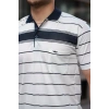 Erkek Yakalı çizgili Kısa Kollu Tshirt
