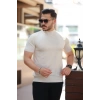 Erkek Yarım Balıkçı Yaka Kısa Kollu Tişört