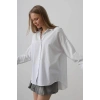 Geniş Manşet Detaylı Gömlek  Beyaz