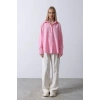 Geniş anşet Detaylı Gömlek  Şeker Pembe
