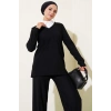 Gömlek Yaka Fitilli Salaş İkili Takım siyah T4300