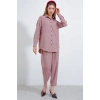 Gül Kurusu Oversize Keten Alt Üst Takım 6622