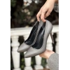 Hillar Platin Saten Stiletto Ayakkabı