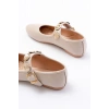 İNF-6363 Bej Baret Tokalı Günlük Bayan Ayakkabı