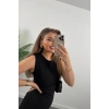 Kadın Askılı Kolsuz Belden Büzgülü Yırtmaçlı Midi Janjan Krep Elbise