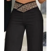 Kadın Belde Kruvaze Ve Ribana Detay Ispanyol Paça Ithal Krep Pantolon