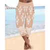 Kadın Beli Lastikli Etnik Desenli Kapri Süprem Pantolon
