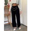 Kadın Beli Zincir Detay Ithal Krep Pantolon