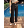 Kadın Beli Zincir Detay Ithal Krep Pantolon
