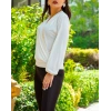 Kadın Beyaz Kruvaze Yaka Sandy Bluz