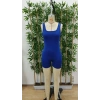 Kadın Kare Yaka Sırt Dekolte Detay Dalgıç Bodycon Mini Tulum