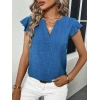 Kadın Kısa Kelebek Kollu V Yakalı Bluz