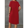 Kadın Kısa Kollu Kayık Yaka Bürümcük Elbise
