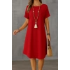 Kadın Kısa Kollu Kayık Yaka Bürümcük Elbise