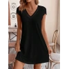 Kadın Kısa Kollu V Yakalı Viskon Elbise