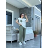 Kadın Kristal Kumaş Garnili Cep Detaylı Ikili Takım