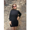 Kadın Uzun Kollu Balıkçı Yaka şardonlu Kaşkorse Elbise