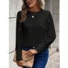 Kadın Uzun Kollu Bisiklet Yaka Kolları çiçekli Waffle Bluz