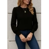 Kadın Uzun Kollu Bisiklet Yaka Pileli Ithal Krep Bluz